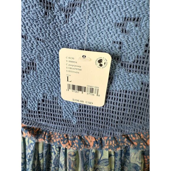 NWT Free People Size Large Lost Palms Maxi Dress Patchwork Print Boho $198 - Picture 7 of 7